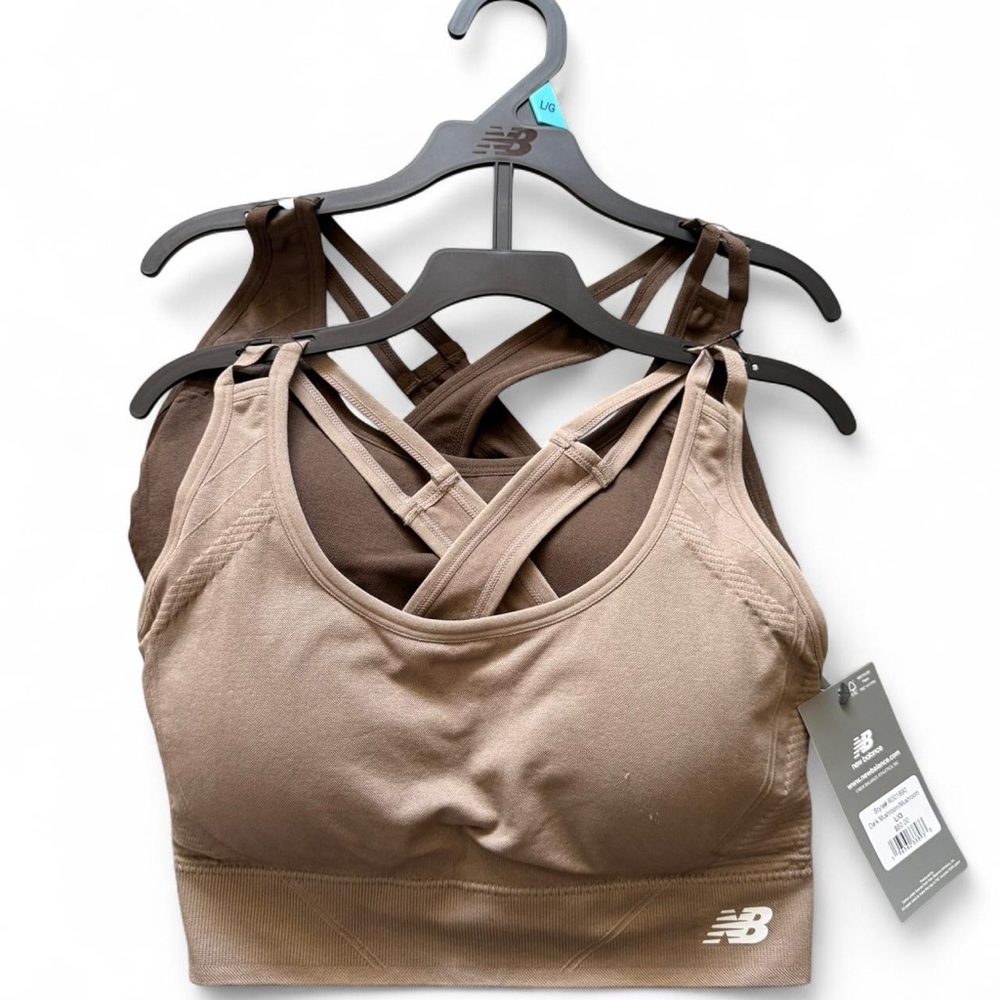 New Balance Women's Sports Bra - Tan and Brown